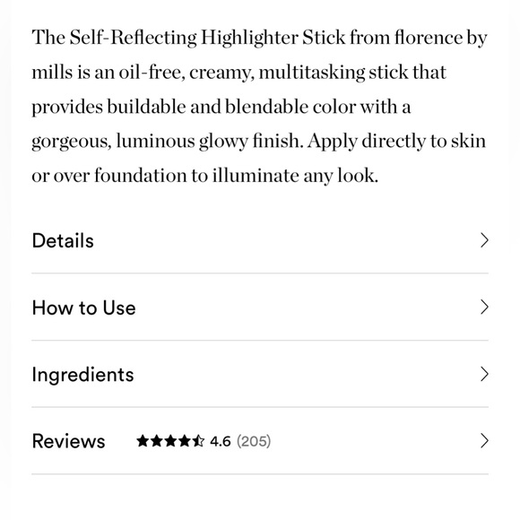 Florence by Mills Self-Reflecting Highlighter Stick - Self-Worth NWT - Picture 5 of 8